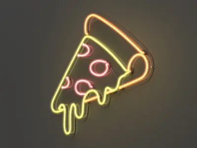 Pizza - Neon Sign 3D model