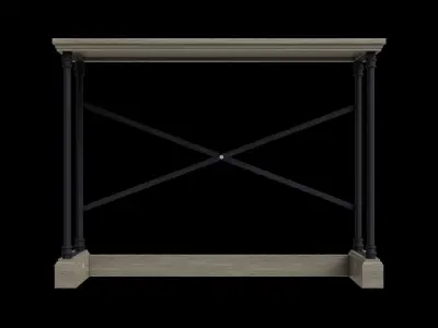 Gray Wood Industrial Table Low-poly 3D model