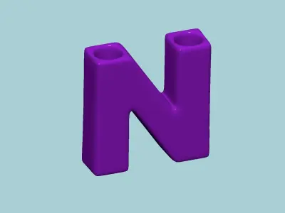 Vase N - Alphabet Vases Collection Letters - STL Printable 3D print model