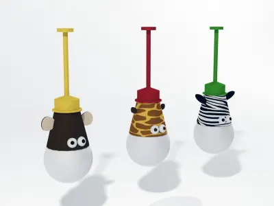 Animal lamps Low-poly 3D model