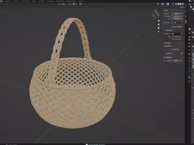 WICKER BASKET03 3D model