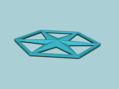Hexagonal Wall Panel A18 Star - Interior Design Decoration 3D print model