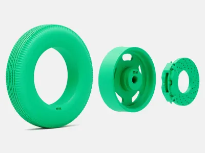 15x4 American Rebel Starburst Wheel Firestone 670 15 Tire 3D print model