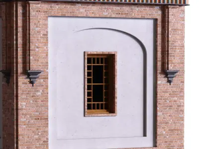 arabic exterior facade element set 811 Low-poly 3D model