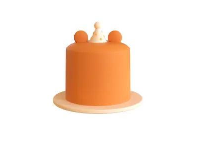 Low-Poly Birthday Cake 09  Low-poly 3D model