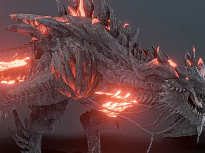Firestorm Dragon evo gen 2 - rigged Low-poly 3D model