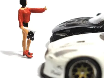 Figure Molly racing girl 1-64 scale diorama miniature 3D print model