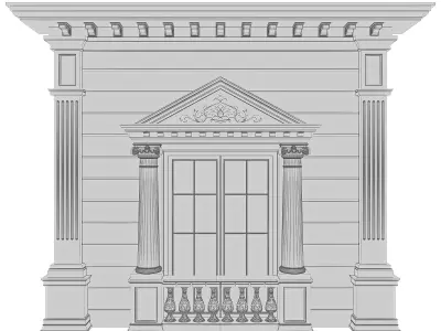 Classic Facade Element Low-poly 3D model purchase