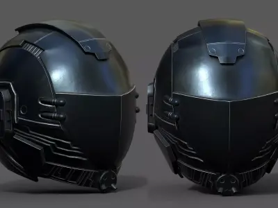 Helmet scifi military combat 3d model low poly human generic  Low-poly 3D model get
