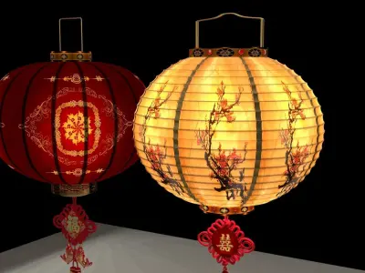 Chinese red lantern  3D model 22