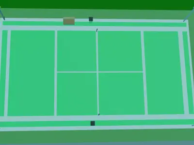 stylized low poly tennis court Free low-poly 3D model