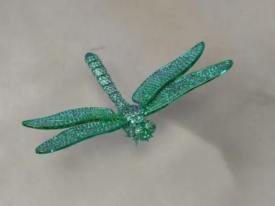 Dragonfly Brooch 3D print model