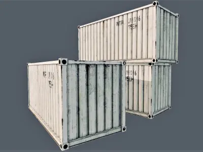 Enterable Shipping Container 02 - PBR Low-poly 3D model