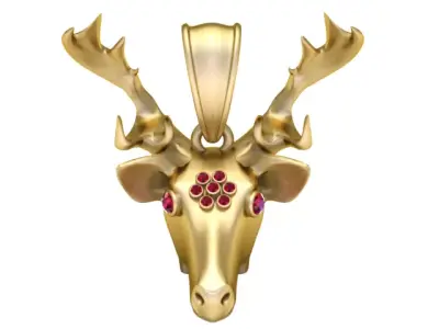 Majestic Deer Head Pendant 3D Printable Model 3D print model