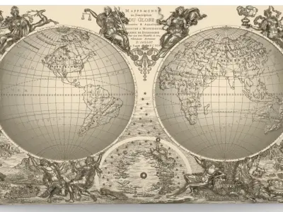 ancient map of the world       3D model