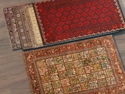 Persian Rug Set 01 Free low-poly 3D model