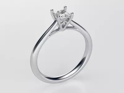 4mm diamond princess gold rings 3D print model