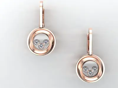 Diamond earrings 3D print model