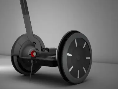 Segway scooter with light Low-poly 3D model