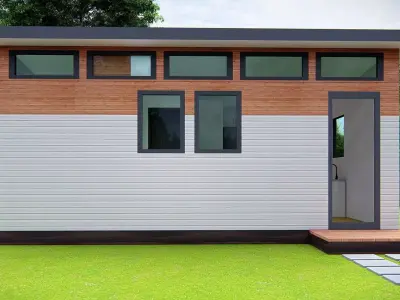 Small Tiny American House 3D Model Modern Minimal Residential 3D model