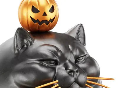 Jack o Lantern and the Black Cat 3D model