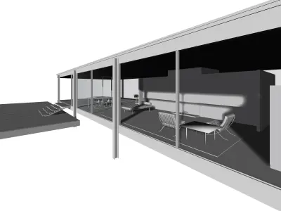 Farnsworth House - Mies van der Rohe 3D model
