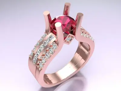 Diamond Ring - Womens Rings - N180323 3D print model