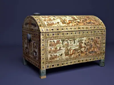 Egyptian King Tutankhamun chest Low-poly 3D model