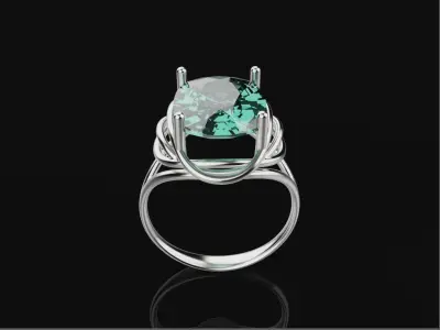 Feminine Stone Ring-Sizes 17 to 20 Free 3D print model