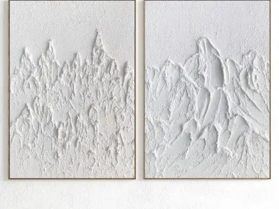 Plaster Two Photo Frame 264 Low-poly 3D model