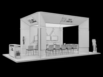 Booth Exhibition Stand a593b 3D model