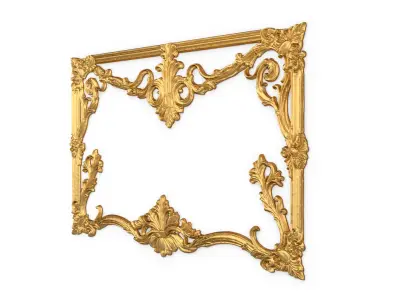 Plaster decorative frame ornament 24 3D model