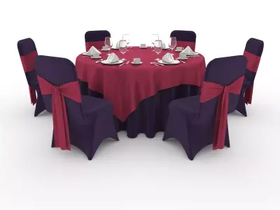 Banquet Table and Chair 55 3D model