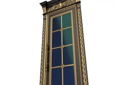 Carved Door Classic 01102 Black Low-poly 3D model