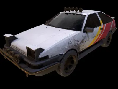 Toyota AE86 rally lowpoly game ready Low-poly 3D model