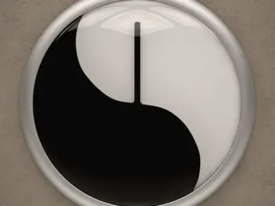 Yin and Yang Wall Clock 02 3D model