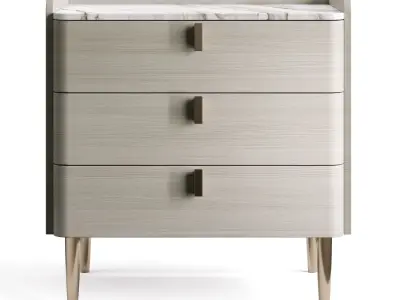 Light Luxury Marble Bedside GG41 3 Drawers  3D model