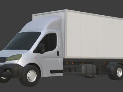 Generic Small Container Truck - Refrigerator Box Truck - Van 3D model