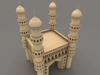 Charminar hyderabad gate 3D model