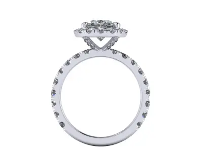 Side-stone Diamond Wedding Ring R1 3D print model