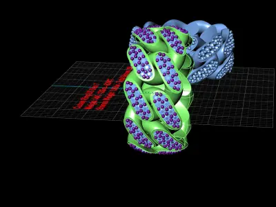 Cuban Link Ring with Double Line of Stones - Size 7 3D print model