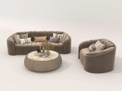 Modern Sofa and Armchair 5 3D model