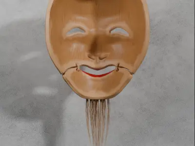Okina Noh Mask Japanese theater 3D model 3D model