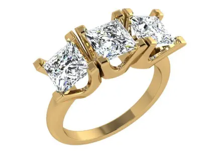 Princess Cut Ring 4338 3D print model
