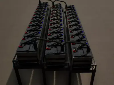 Industrial Battery Array 3D model