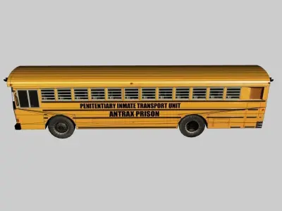 Prison Bus Low-poly 3D model