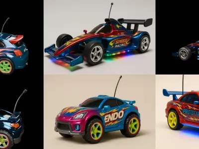 Controled Car bundle 5 pack 100 glb 3D model