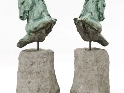 Stephanie Revennaugh Horse Bust Sclupture 3D model