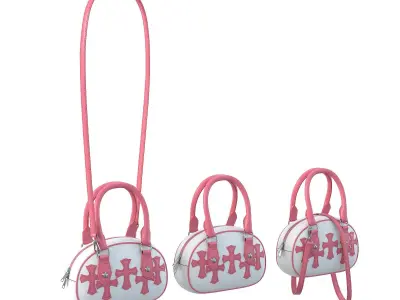 Chrome Hearts Bag with straps  Low-poly 3D model