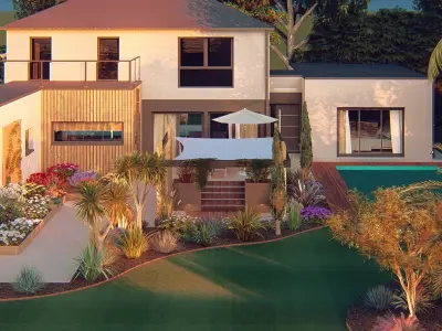 Modern Minimalist Villa 3D model buy